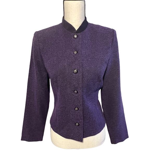 Vintage Miss Dorby Women's Blazer Suit Jacket Purple 6 Button Size 8P - Picture 2 of 6